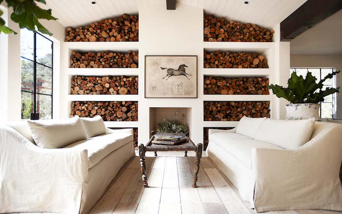 35 Крутых идей хранения дров в интерьере для камина и печи