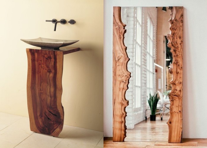 60 Шикарных примеров мебели с живой кромкой