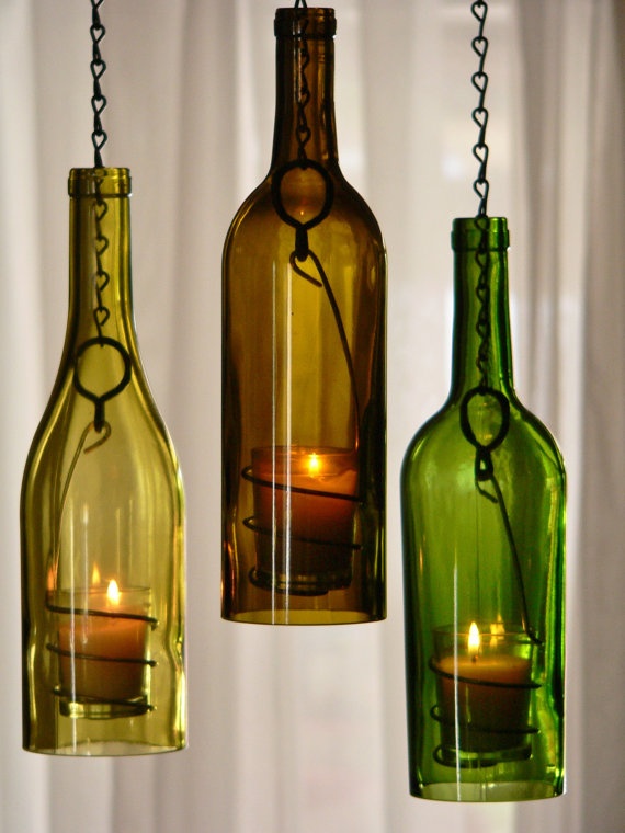 Лампы из использованных бутылок. ТОП 23