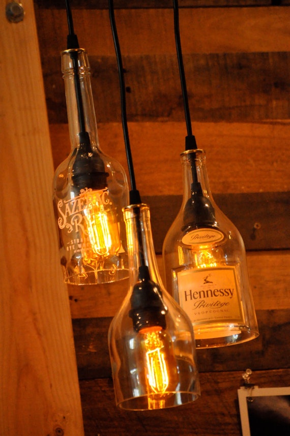 Лампы из использованных бутылок. ТОП 23