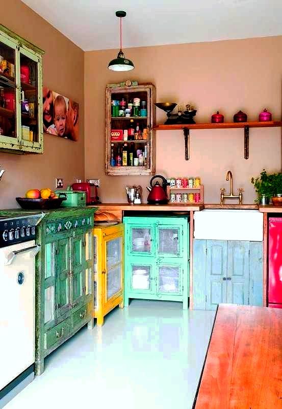 Красочные кухни. 37 Идей