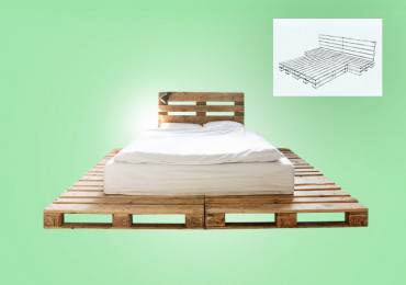 33 Варианта кровати из деревянных поддонов