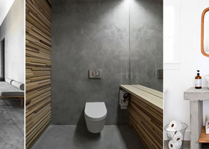 Иcпользование бетона в ванной комнате. ТОП 35