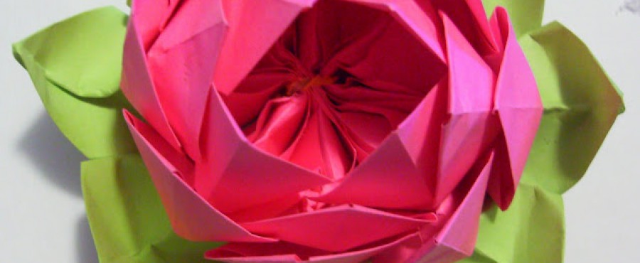 {Оригами} Цветок лотоса из бумаги 