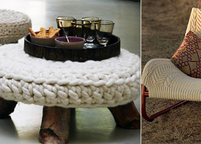 30 Удивительных идей вязаной мебели