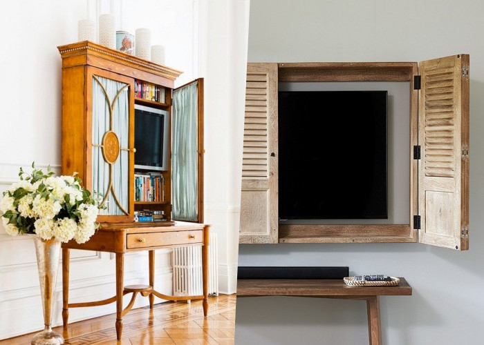 13 Способів сховати телевізор, який муляє очі