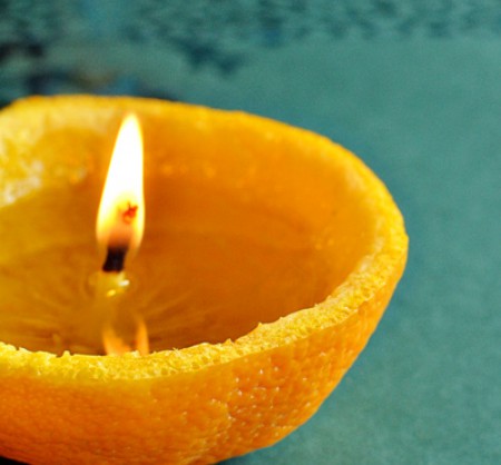 Свеча из апельсина